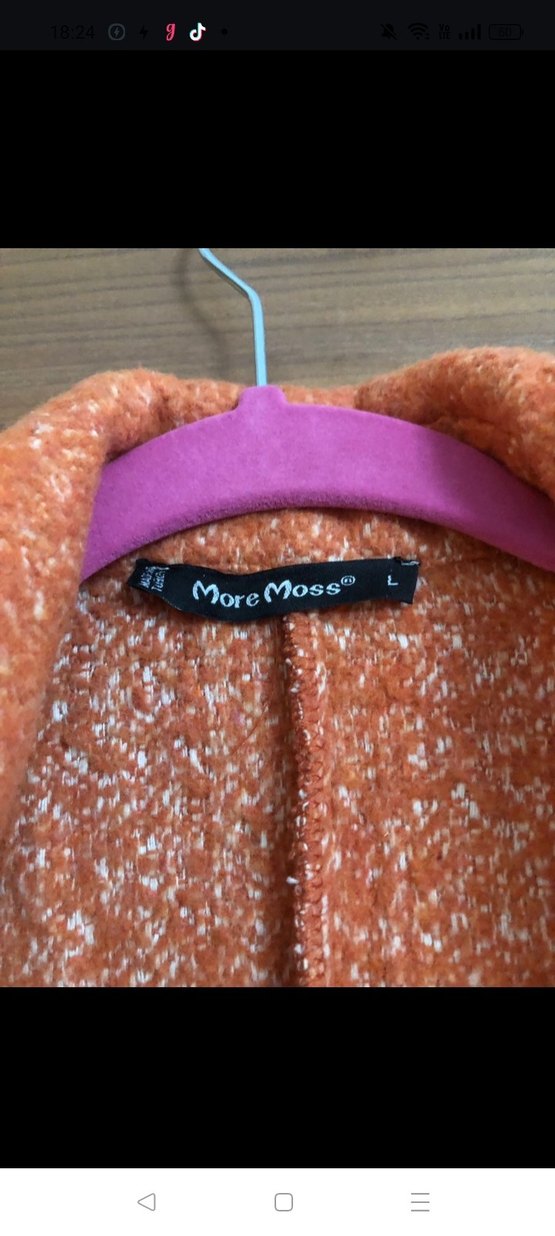 Düğmeli Uzun turuncu Kadın Kaban - Görsel 3