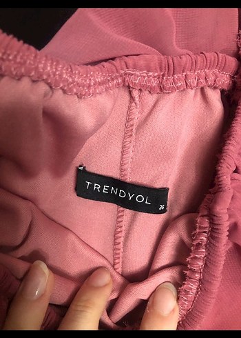 Pembe Straplez Uzun Volanlı Bohem Elbise - Görsel 4