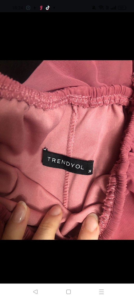 Pembe Straplez Uzun Volanlı Bohem Elbise - Görsel 4