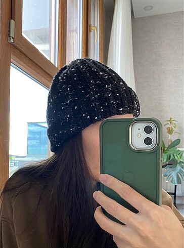Pull and Bear Örgü Siyah Bere