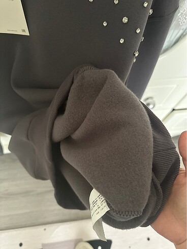 s Beden gri Renk zara taşlı sweat