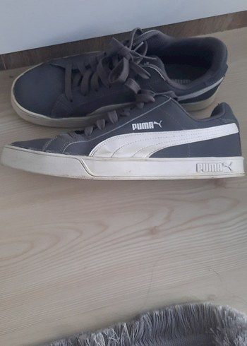 Puma Gri Beyaz Dusuk Bilekli Sneaker