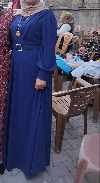 Diğer Saks mavi kemerli abiye