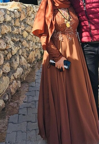 42 Beden Kahverengi abiye