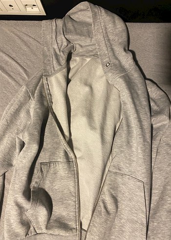 Gri Fermuarlı Spor Sweatshirt