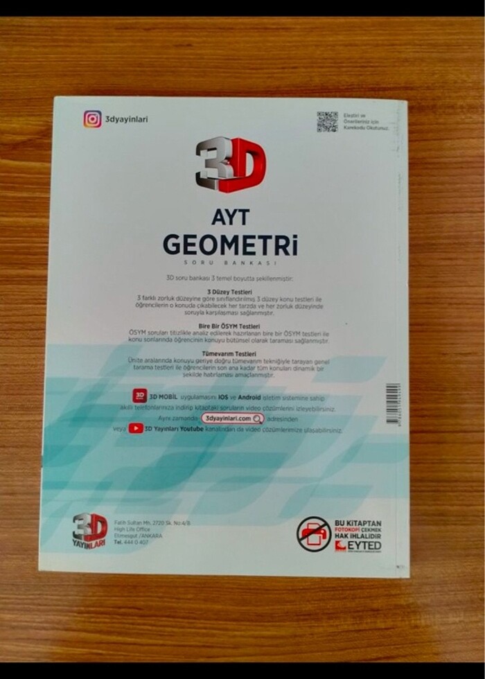3D Yayınları Soru Bankası Geometri AYT - Görsel 3