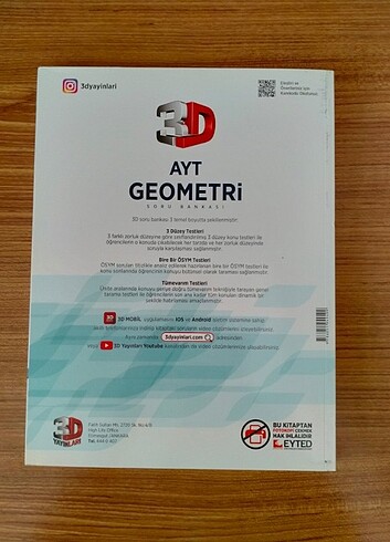 Yks 3D Yayınları Ayt Geometri Soru Bankası  - Görsel 3