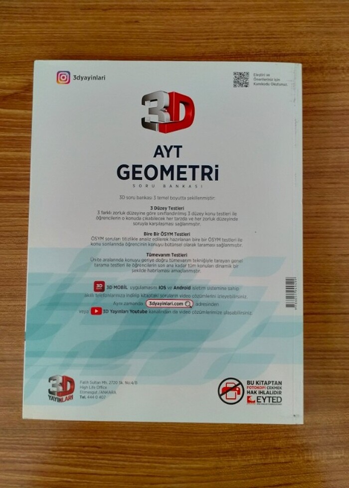 Yks 3D Yayınları Ayt Geometri Soru Bankası  - Görsel 3