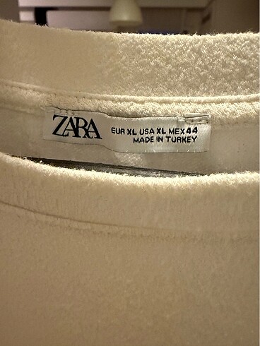xl Beden beyaz Renk Zara keten kumaş karışımlı tşört