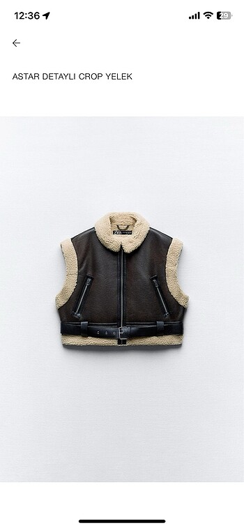 Zara crop yelek