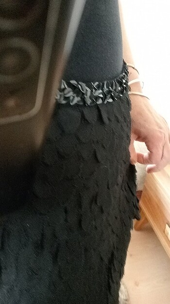 Dizüstü bel kenarı pullarla işlenmiş yandan fermuarlı - Görsel 5