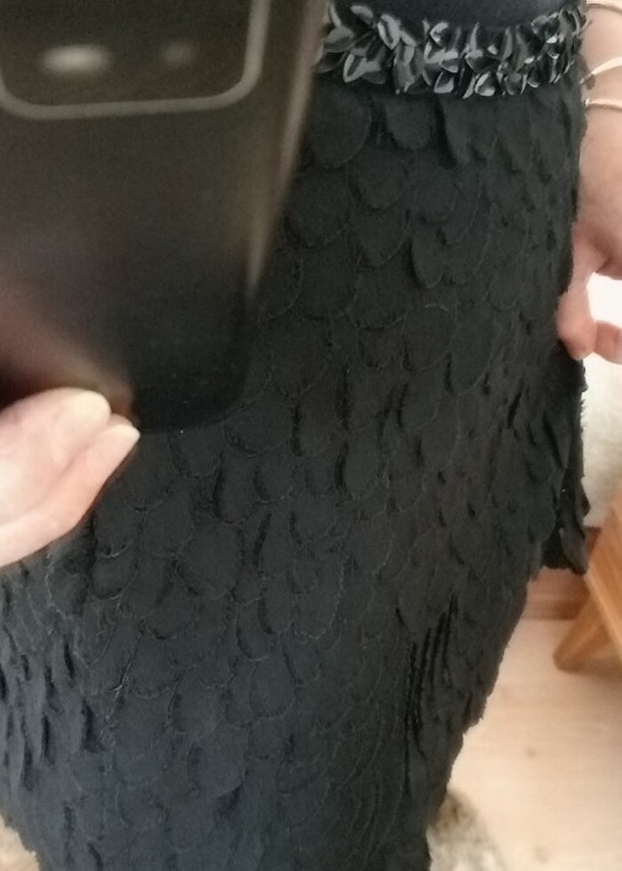 Dizüstü bel kenarı pullarla işlenmiş yandan fermuarlı - Görsel 4