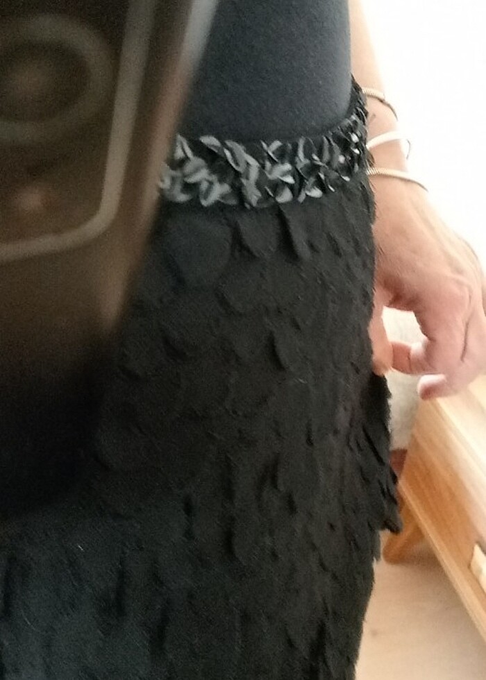 Dizüstü bel kenarı pullarla işlenmiş yandan fermuarlı - Görsel 5