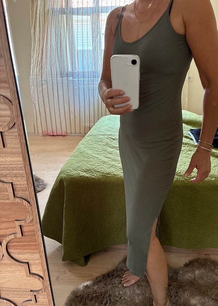 Askılı kalem elbise - Görsel 4