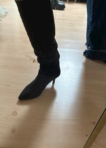 Siyah Süet Tokalı Stiletto Kadın Bot - Görsel 9