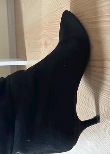 Siyah Süet Tokalı Stiletto Kadın Bot - Görsel 5