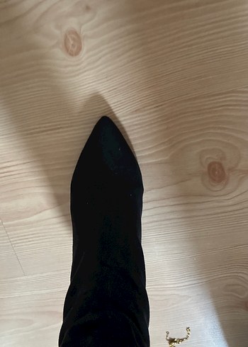 Siyah Süet Tokalı Stiletto Kadın Bot - Görsel 6