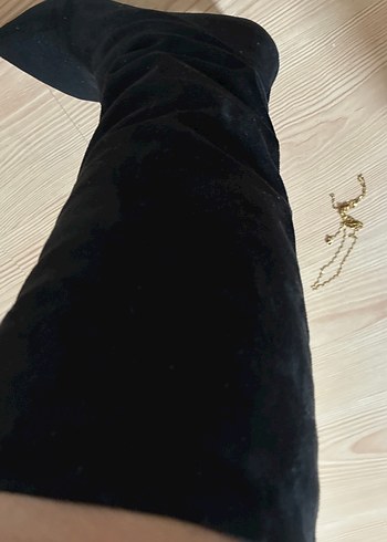 Siyah Süet Tokalı Stiletto Kadın Bot - Görsel 4