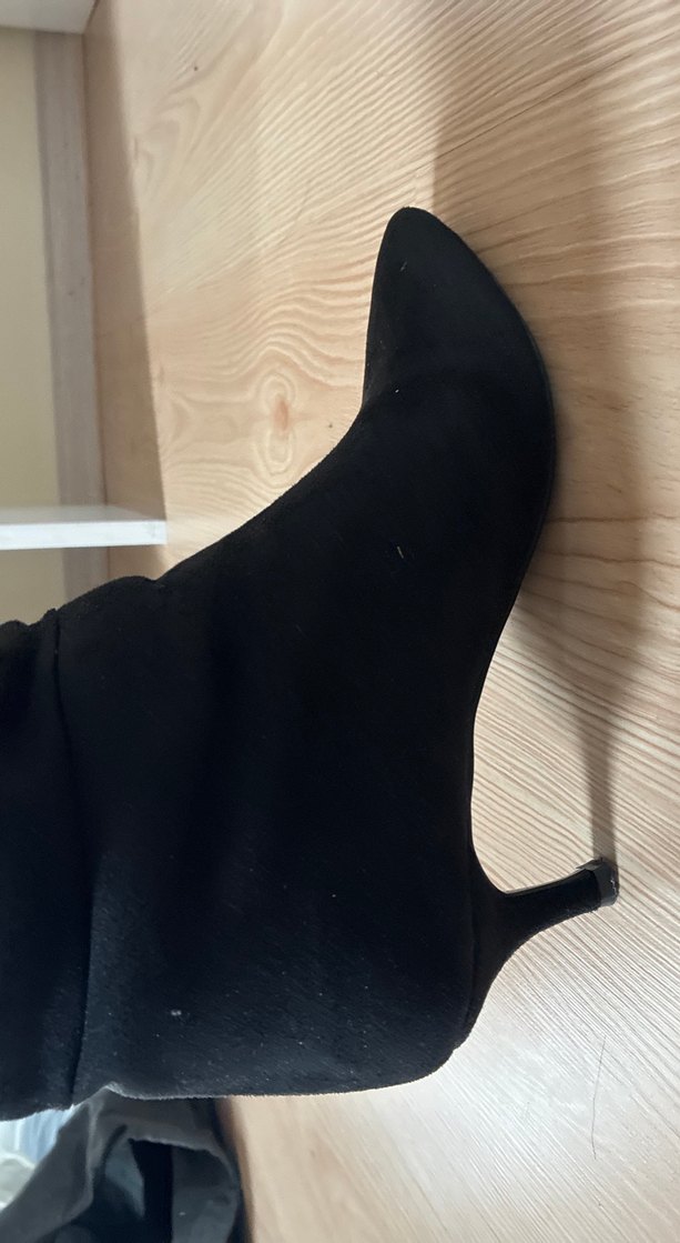 Siyah Süet Tokalı Stiletto Kadın Bot - Görsel 5