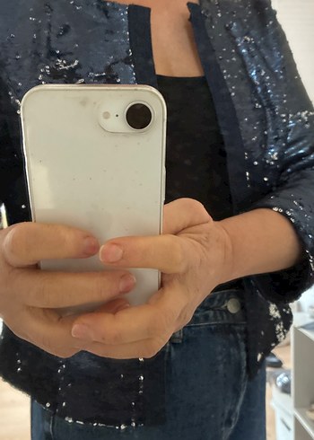 Parlak Gri Kısa Kollu Denim Ceket - Görsel 6