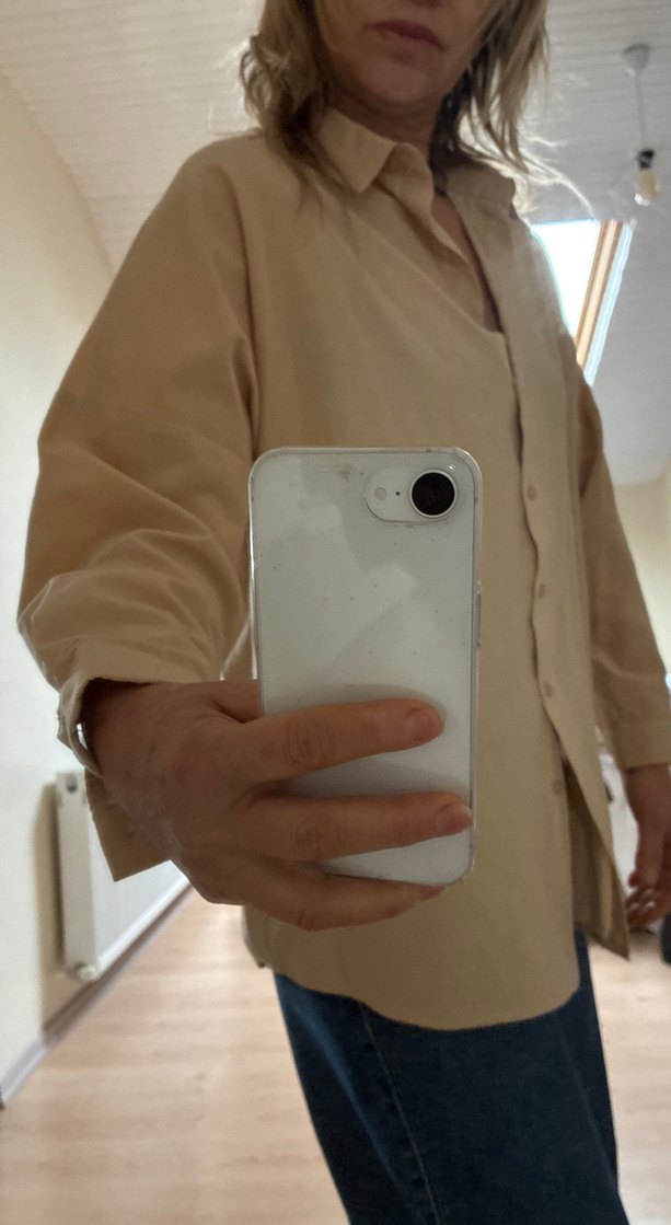 Bej Kadın Keten Gömlek - Görsel 4