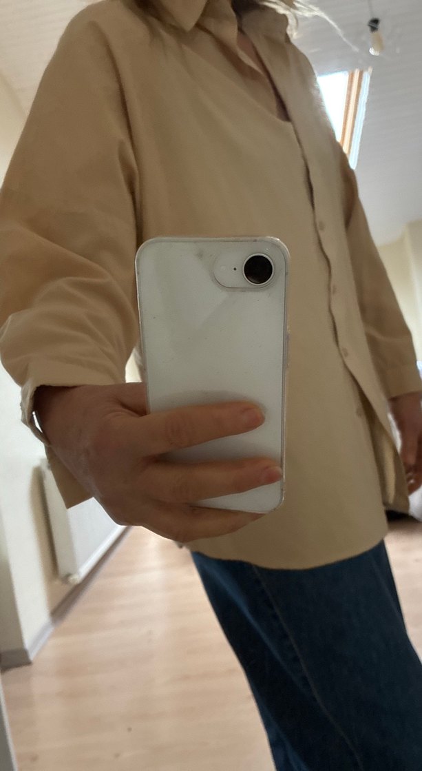 Bej Kadın Keten Gömlek - Görsel 5