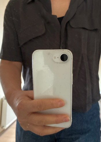 Düğmeli V Yaka Gri Kadın Gömlek - Görsel 5