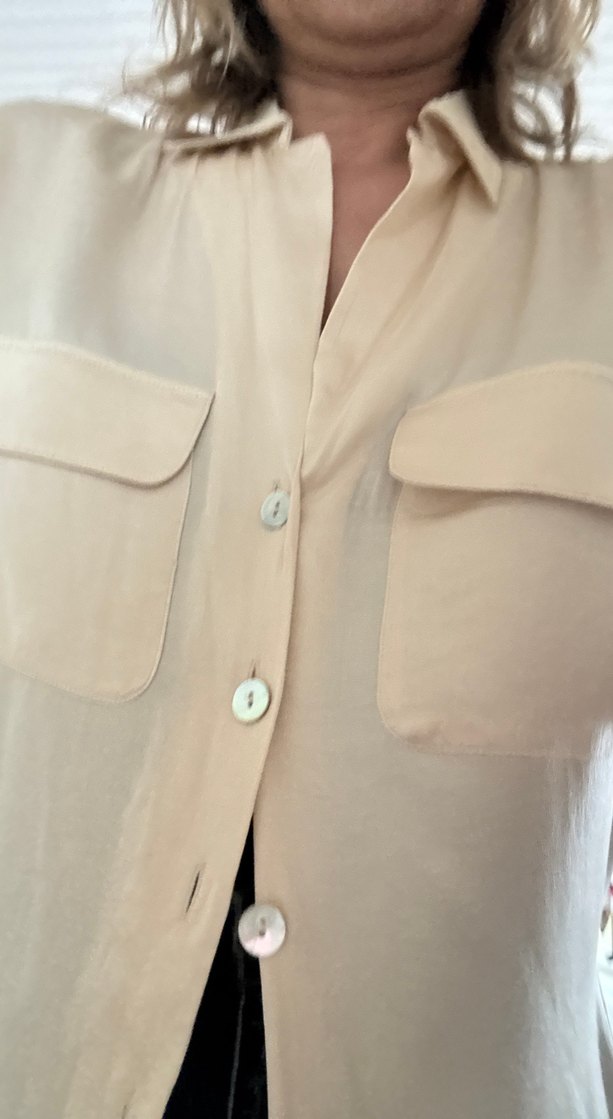 Bej Kadın Kısa Kollu Gömlek - Görsel 5