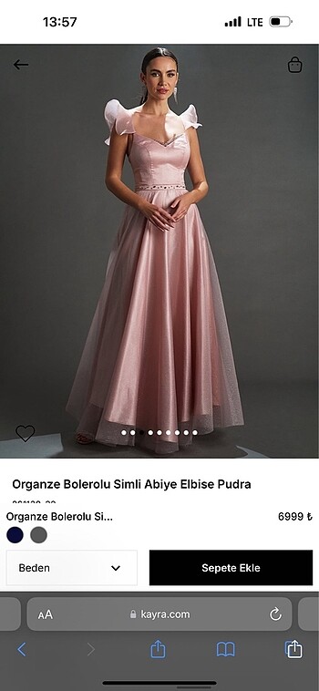 Kayra Kayra Purda Pembe Abiye