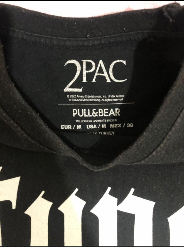 Siyah 2pac Baskılı Erkek Tişört - Görsel 3