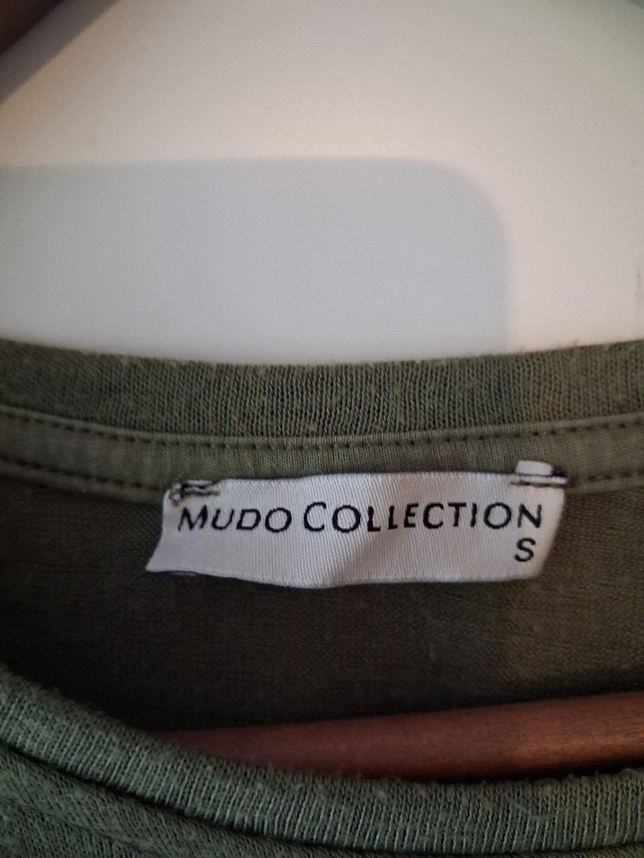 Bej Keten Kadın Kısa Kollu Tişört - Görsel 2