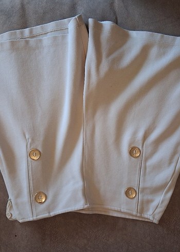 Düğmeli Mini Şort Bej - Görsel 2