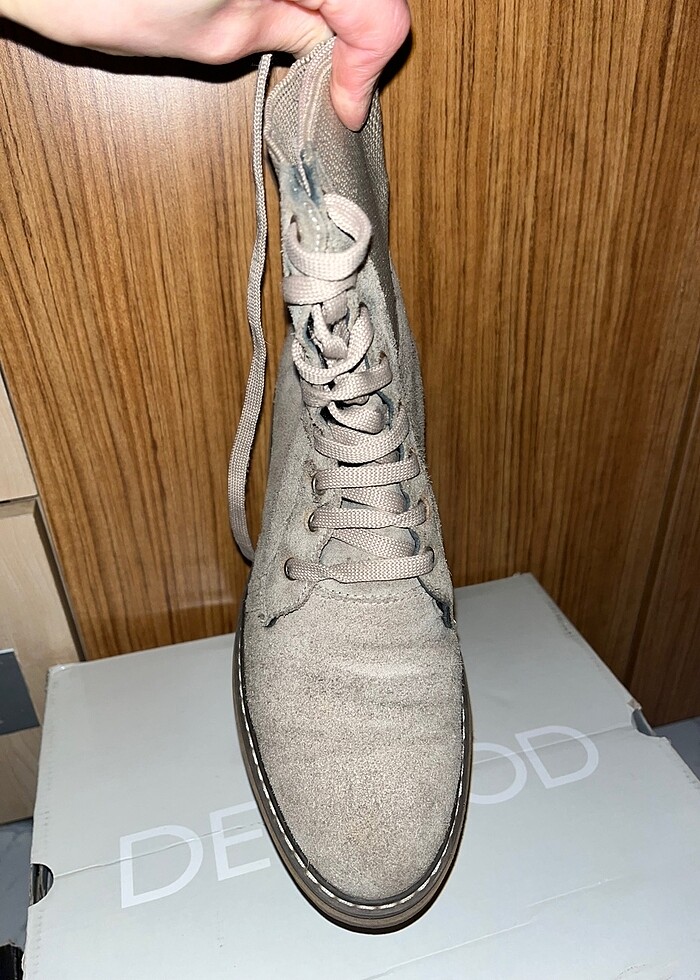 Bej süet askeri bot - Görsel 2