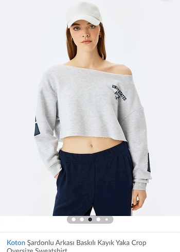 Koton Gri Crop Sweatshirt
