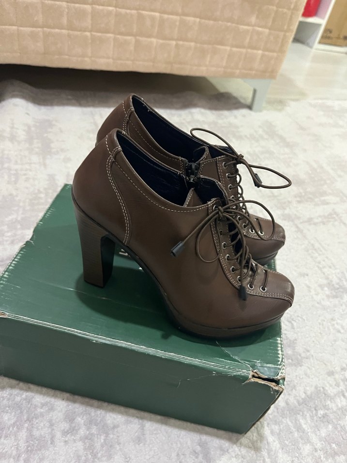 Kahverengi vintage kadın botu - Görsel 2