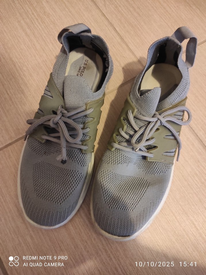 Gri Bağcıklı Spor Kadın Sneakers - Görsel 2