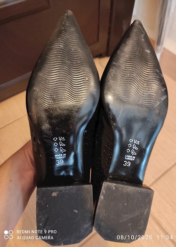 Siyah Yılan Desenli Tokalı Kadın Babet - Görsel 4