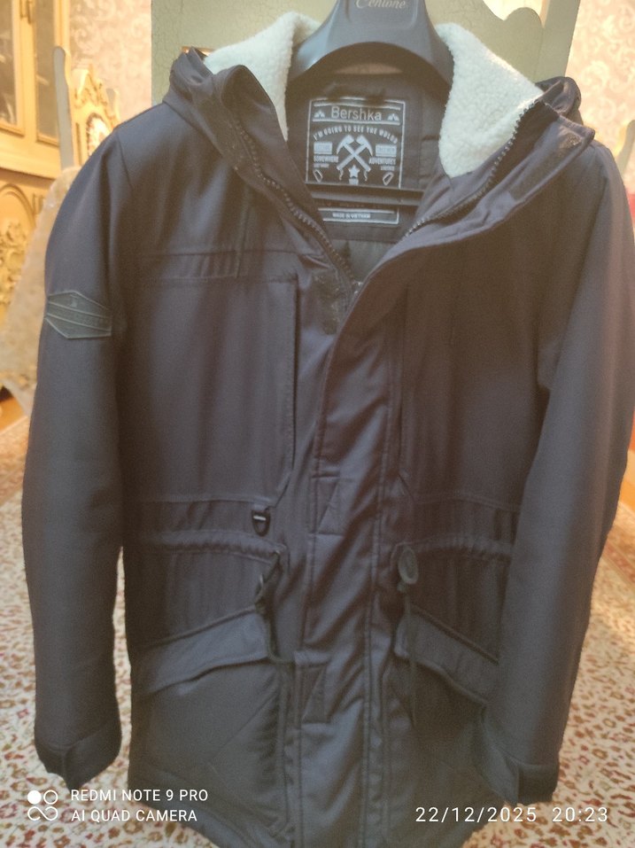 Bershka Siyah Erkek parka - Görsel 5