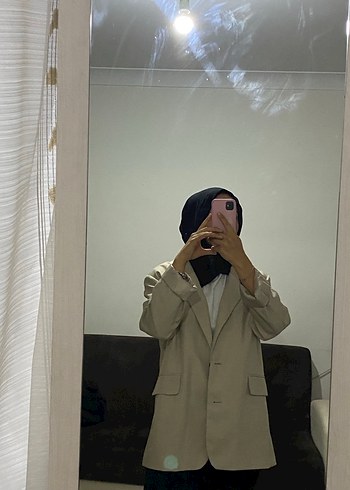 Bershka Bej Kadın Midi Blazer Ceket