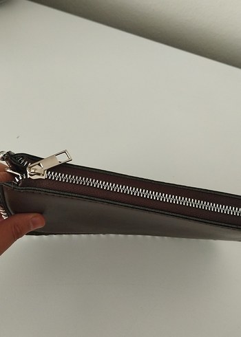 Beden kahverengi Renk Kahverengi Deri Kadın Clutch Çanta