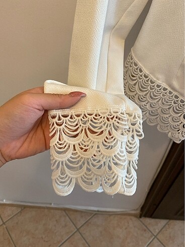 m Beden Dantel detaylı blazer