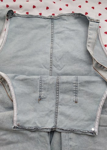 Kadın açık mavi Denim Tulum