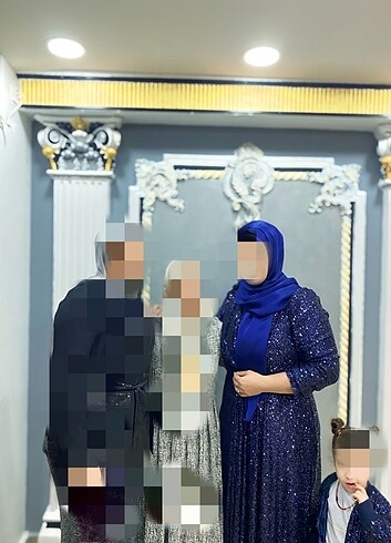 44 Beden lacivert Renk Tesettür abiye elbise 