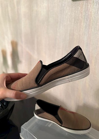 Burberry Kemerli Ekose kadın Espadril - Görsel 8