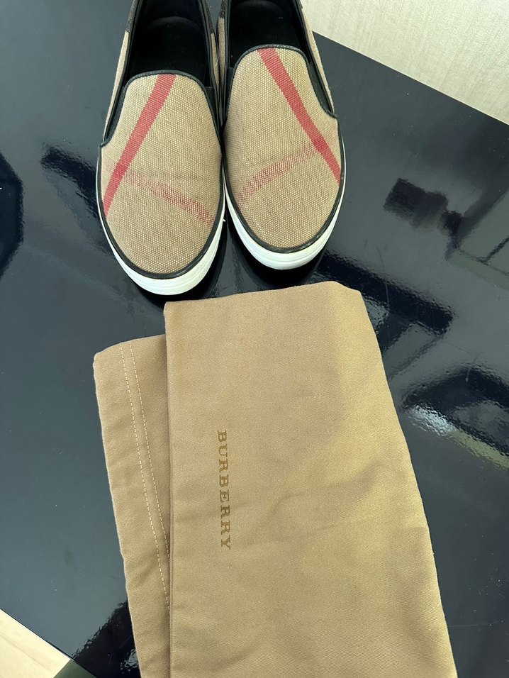 Burberry Kemerli Ekose kadın Espadril - Görsel 4