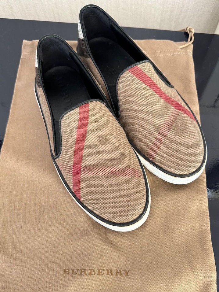 Burberry Kemerli Ekose kadın Espadril - Görsel 5