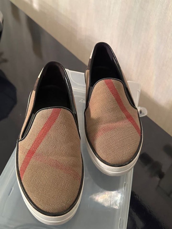 Burberry Kemerli Ekose kadın Espadril - Görsel 2