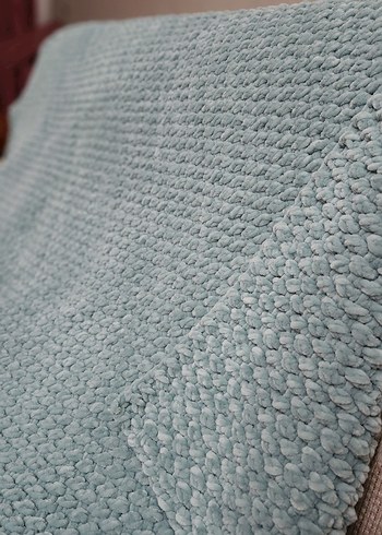 Turkuaz Örgü Çocuk Battaniyesi - Görsel 3