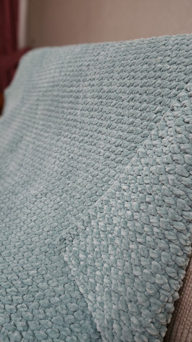 Turkuaz Örgü Çocuk Battaniyesi - Görsel 3