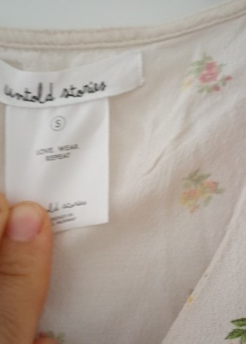 Diğer Bej Düğmeli V Yaka Hamile Bluzu